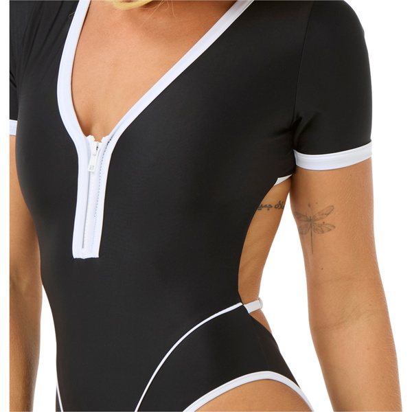 2025 Rip Curl Dame Bomba Kortærmet Fræk Surf Suit 0NOWSW - Black
